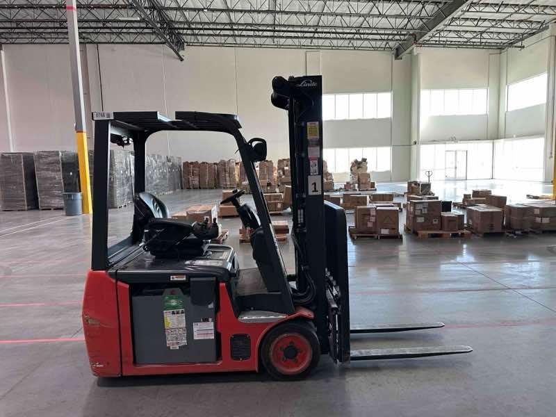 Main Image Used 2022 LINDE E18_346-20 Forklift – Electric Sit Down 3 Wheel, 3500 lb Capacity, 91” Mast, 2240 Hours – $31500.00 – Anaheim – View 2