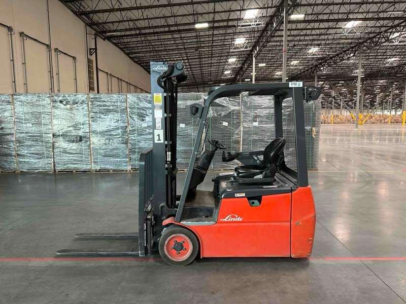Main Image Used 2022 LINDE E18_346-20 Forklift – Electric Sit Down 3 Wheel, 3500 lb Capacity, 91” Mast, 2240 Hours – $31500.00 – Anaheim – View 1