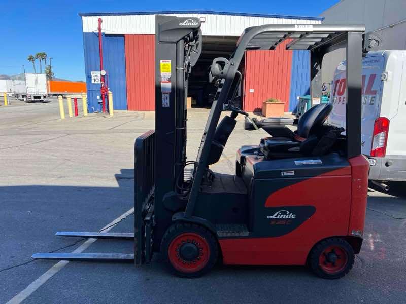 Main Image Used 2022 LINDE E25C_1347-FT Forklift – Electric Sit Down 4 Wheel, 5000 lb Capacity, 91” Mast, 927.8 Hours – $35400.00 – Anaheim – View 4