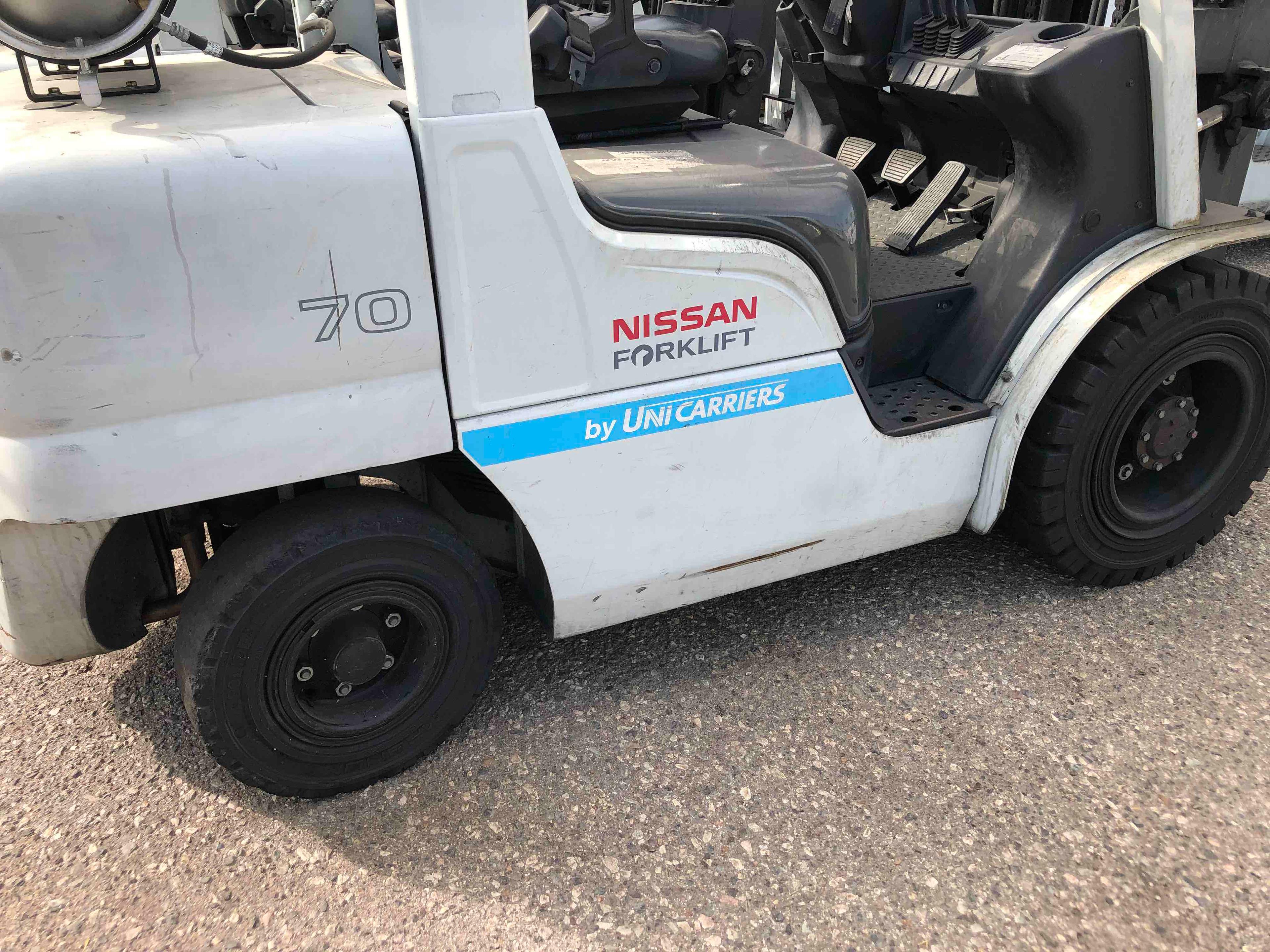 Main Image Used 2016 NISSAN PF70LP Forklift – LPG Pneumatic, 7000 lb Capacity, 90” Mast, 1739 Hours – $24500.00 – Anaheim – View 3