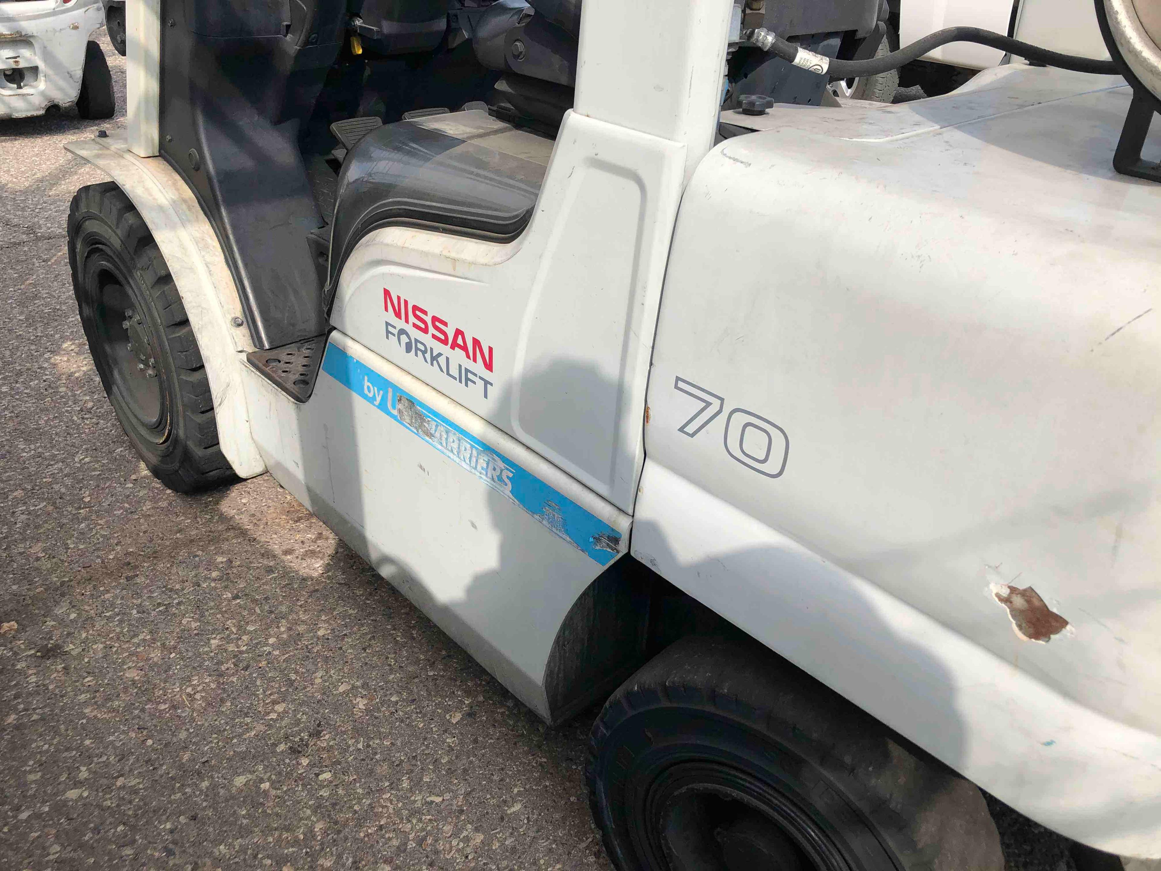 Main Image Used 2016 NISSAN PF70LP Forklift – LPG Pneumatic, 7000 lb Capacity, 90” Mast, 1739 Hours – $24500.00 – Anaheim – View 4