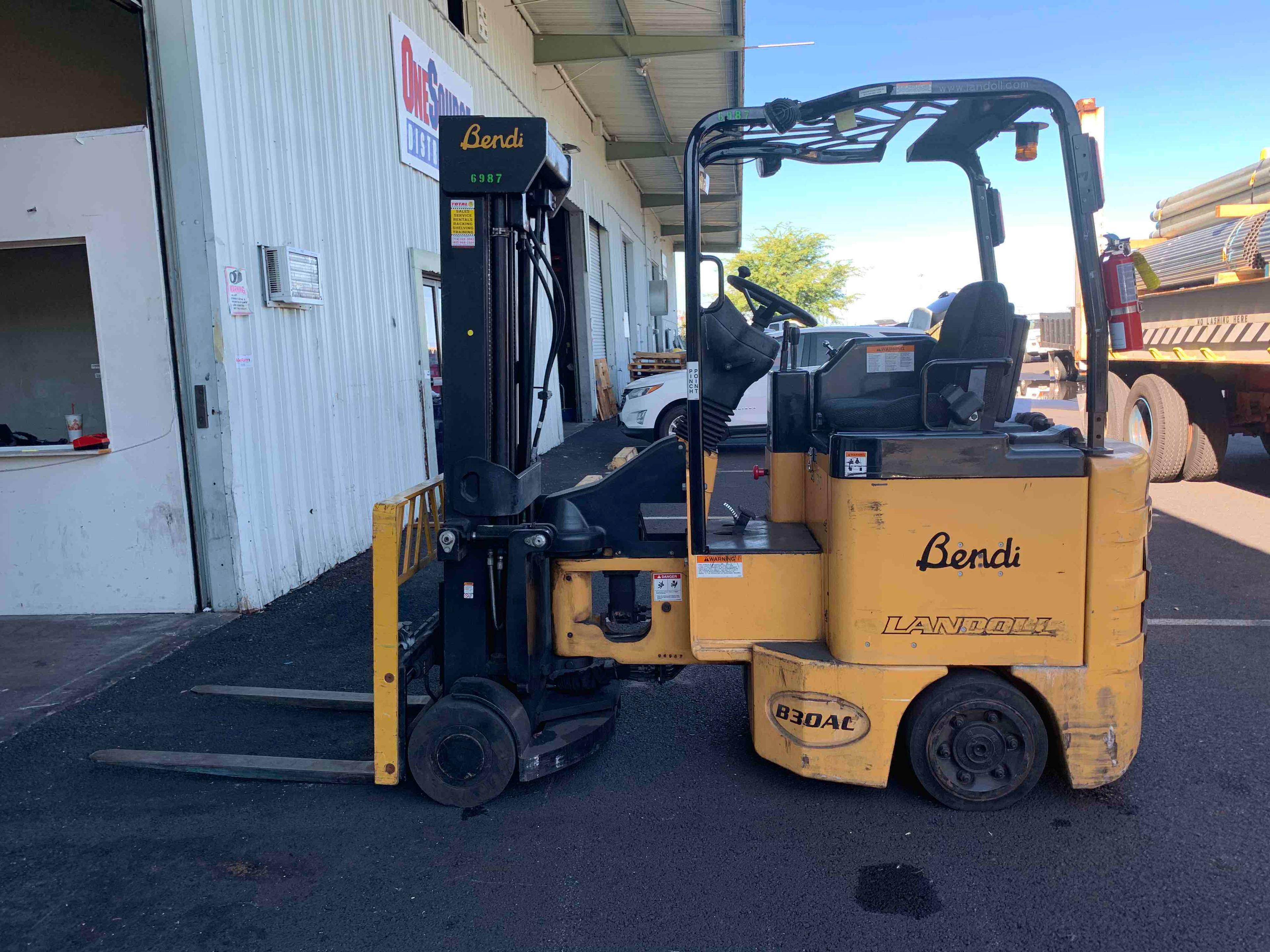 Main Image Used 2013 BENDI B30-42E Forklift – VNA, 3000 lb Capacity, 87” Mast, 1630 Hours – $34500.00 – Anaheim – View 1
