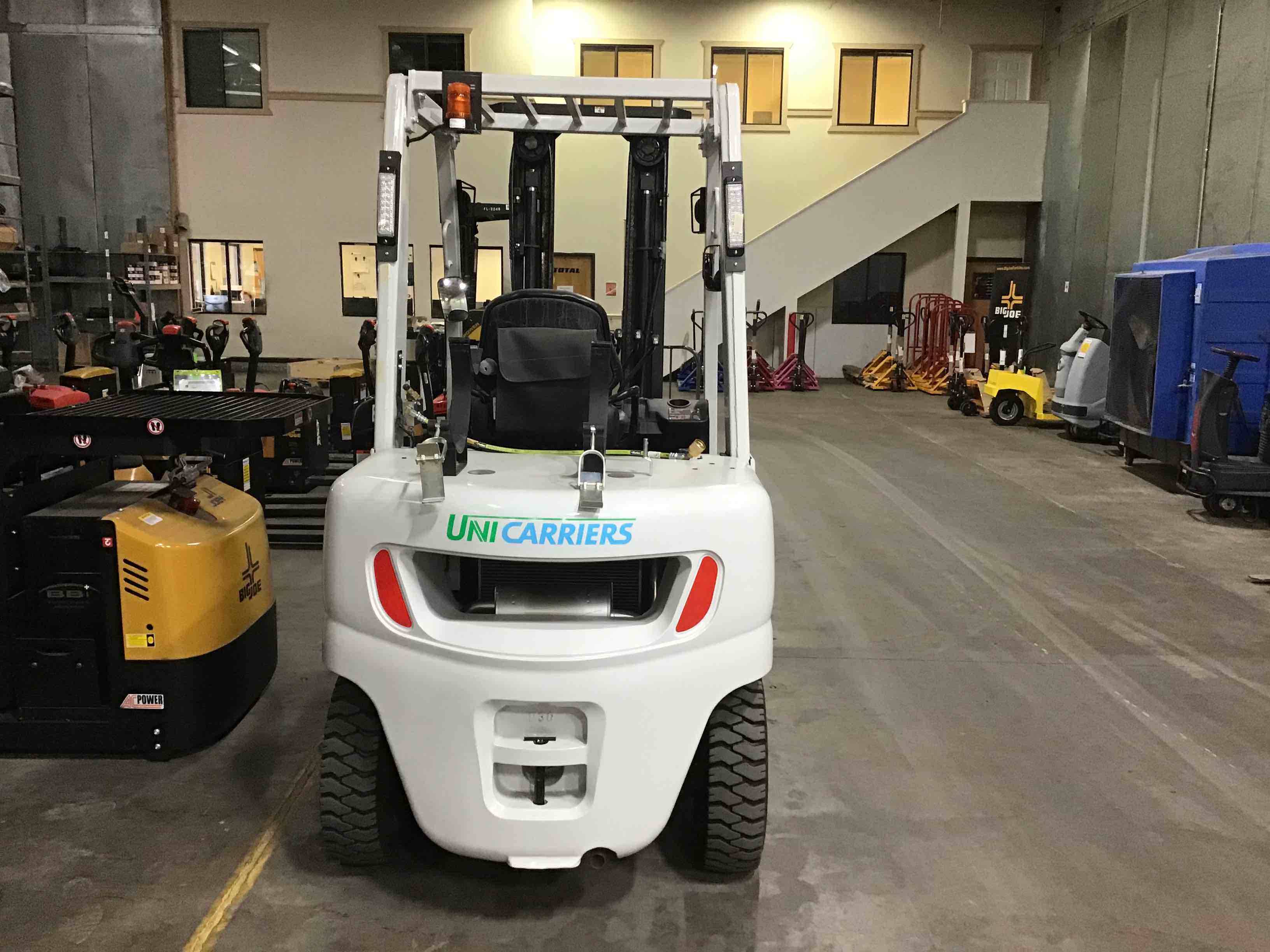 NISSAN PF60LP LPG Pneumatic forklift, 6000 capacity, 187 lift height. Serial UG1F2-9L24120, Year 2020.