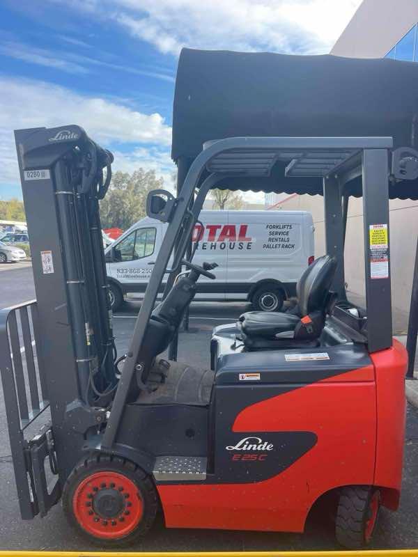 Main Image Demo 2022 LINDE E25C_1347 Forklift – Electric Sit Down 4 Wheel, 5000 lb Capacity, 91” Mast, 9 Hours – $49225.00 – Salt Lake City – View 2