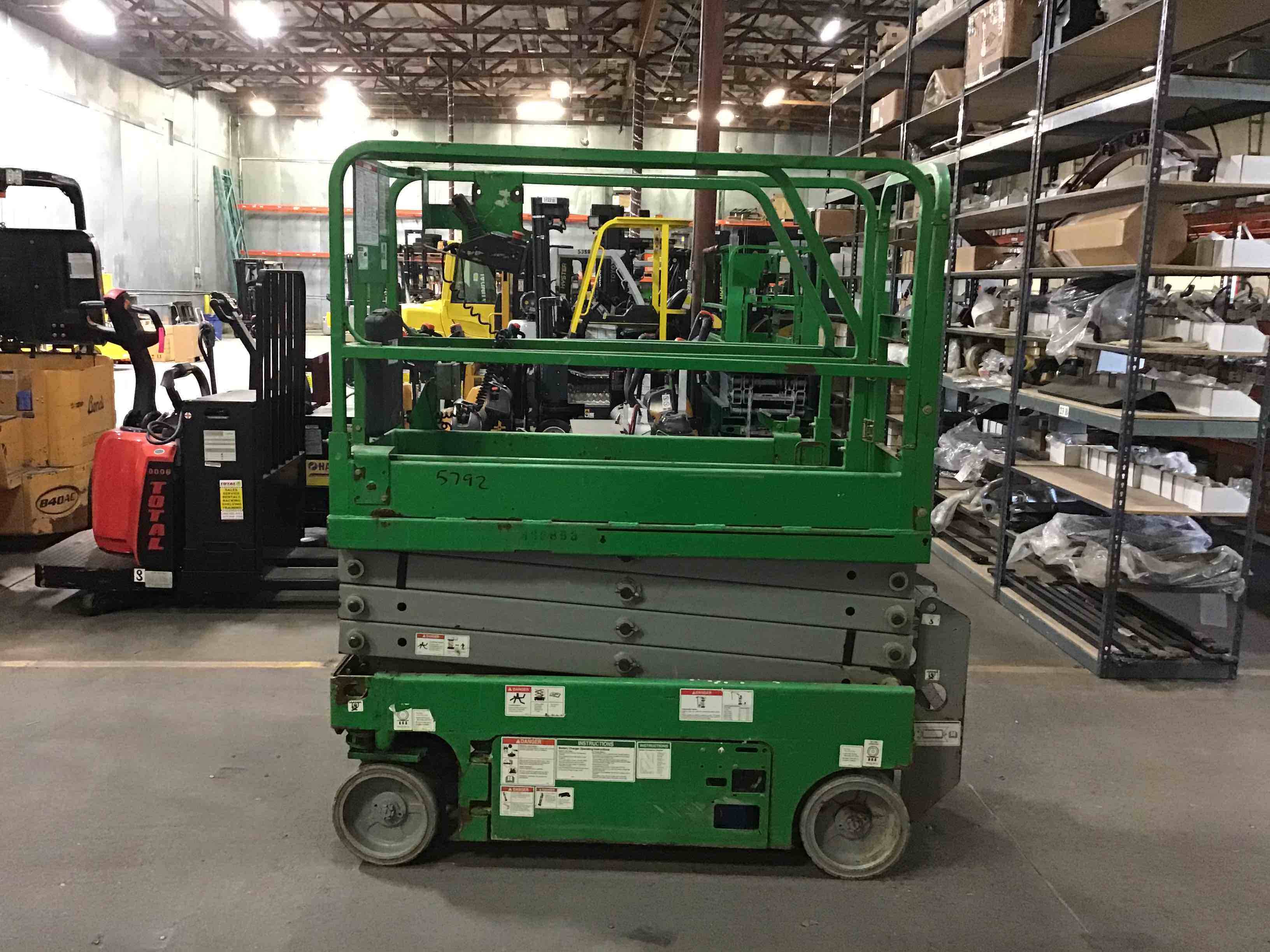 GENIE GS-1930 Scissor Lift forklift, 500 capacity, 228 lift height. Serial GS3012A-115792, Year 2016.