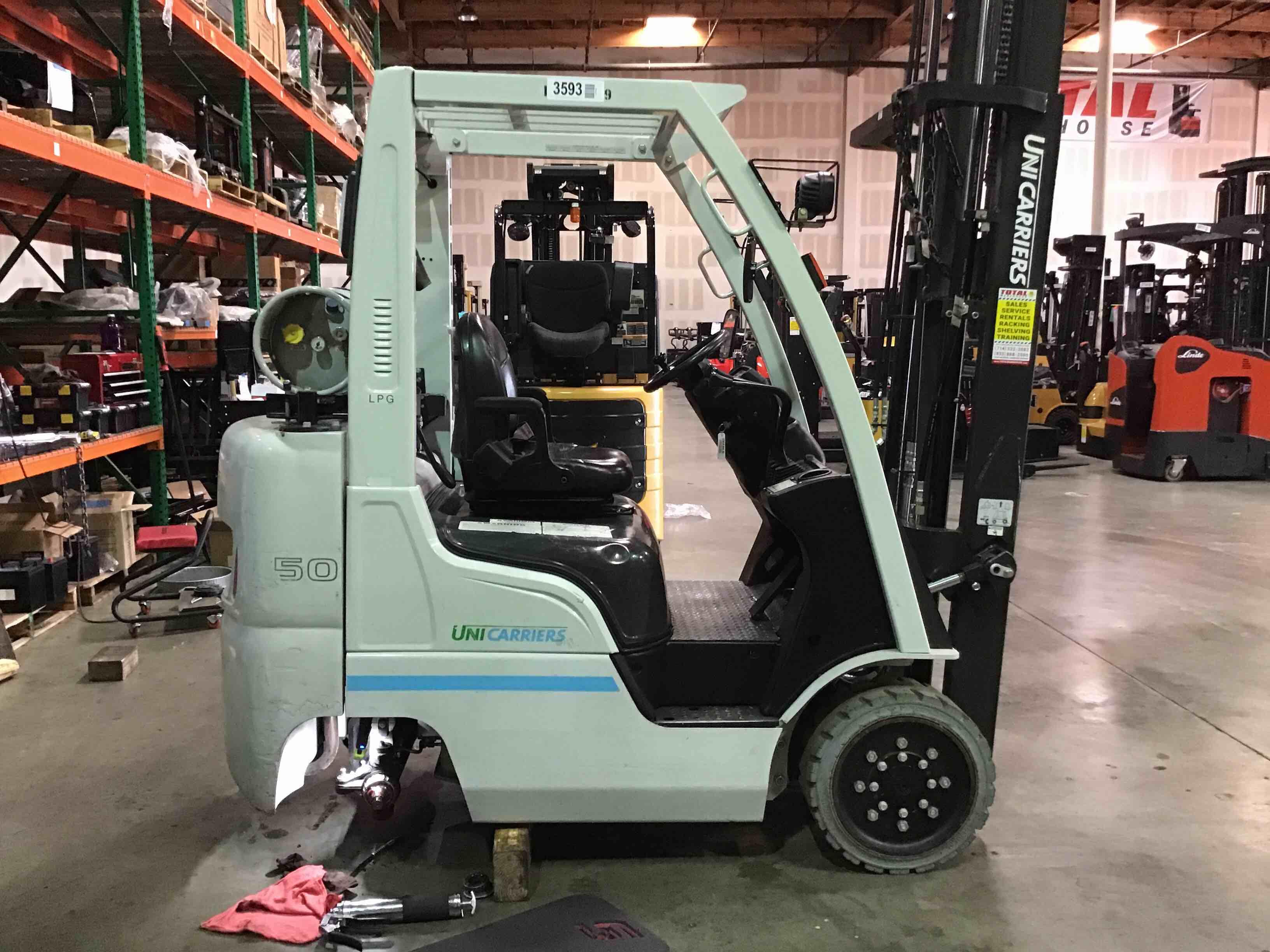Main Image Used 2019 NISSAN CF50LP Forklift – LPG Cushion, 5000 lb Capacity, 83” Mast, 6713 Hours – $16700.00 – Las Vegas – View 3