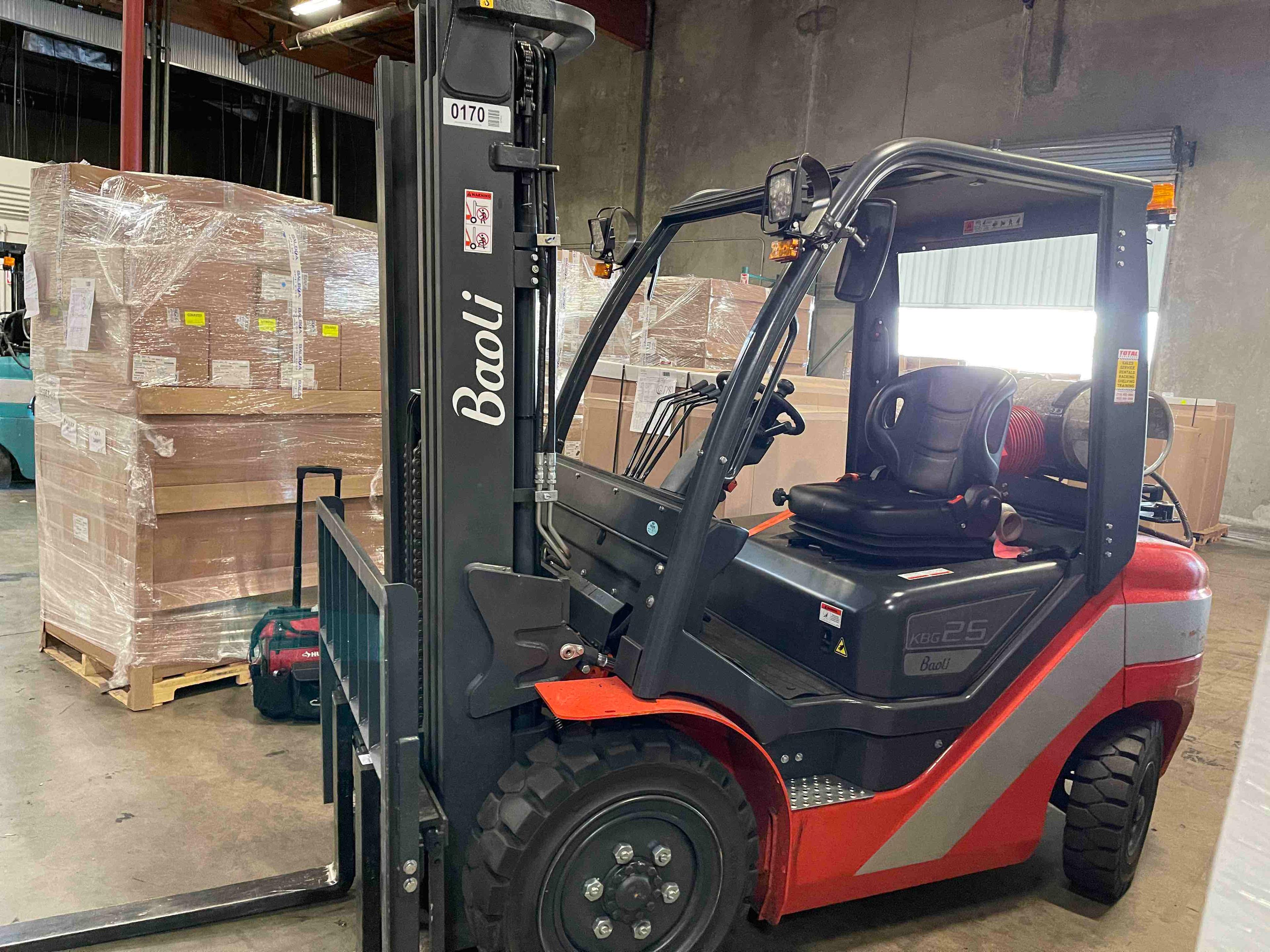 Main Image Used 2021 BAOLI KBG25_6010 Forklift – LPG Pneumatic, 5000 lb Capacity, 89” Mast, 1641.9 Hours – $32250.00 – Anaheim – View 1
