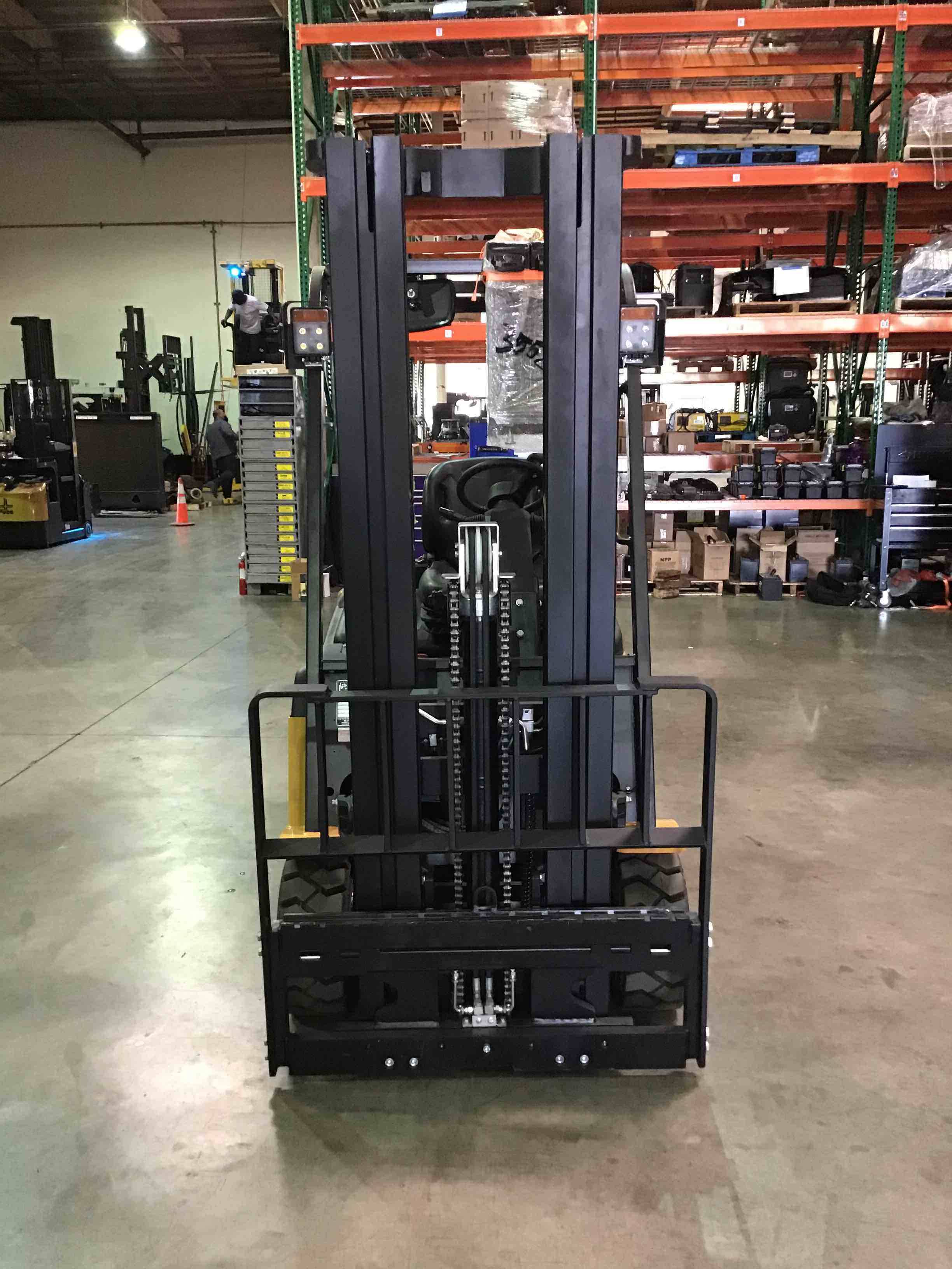 BIG JOE LXE-44 Electric Sit Down 4 Wheel forklift, 4400 capacity, 197 lift height. Serial 2301000282, Year 2021-C.