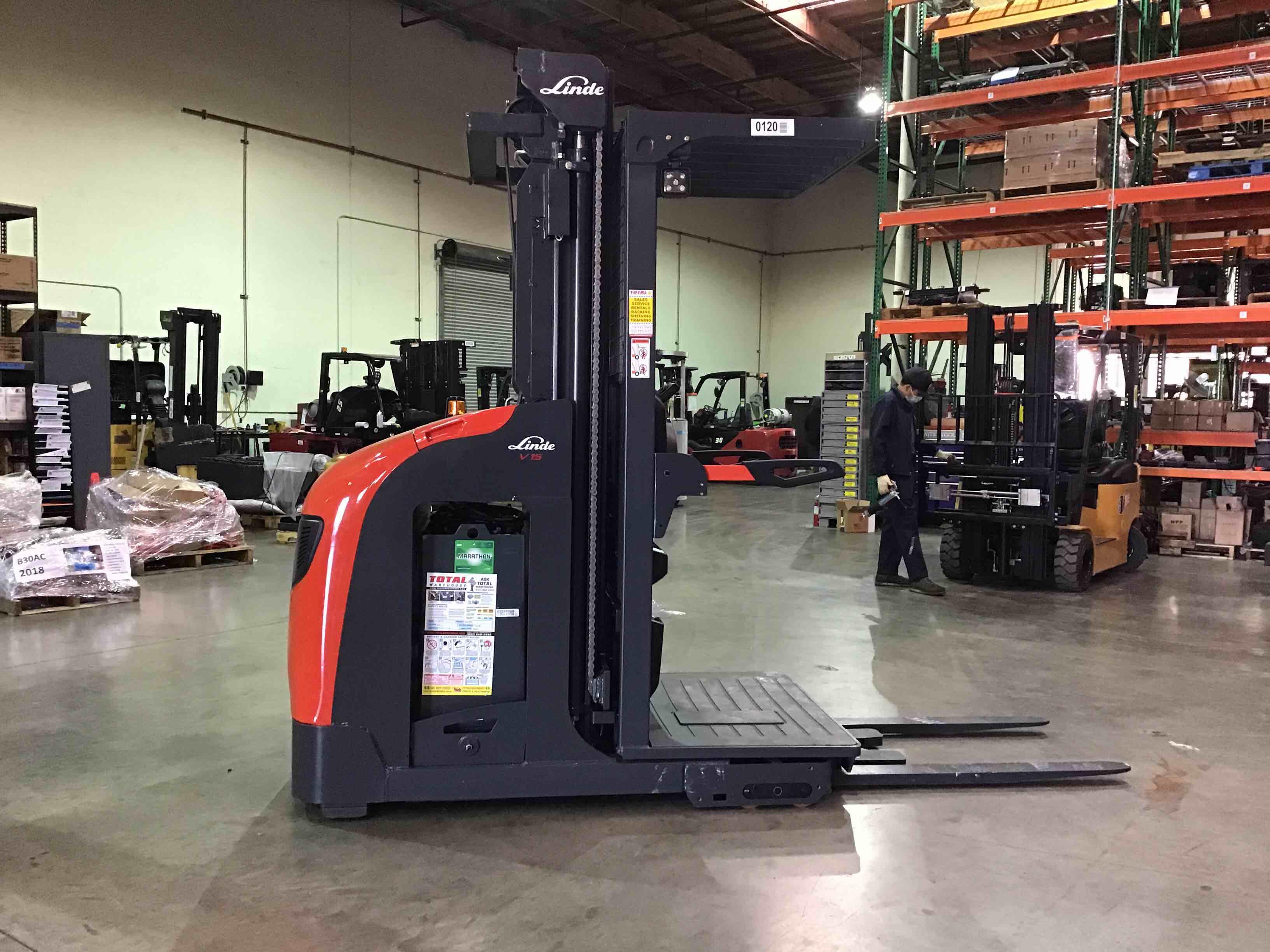 Main Image Used 2021 LINDE V15P_5215 Forklift – Electric Order Picker, 3000 lb Capacity, 97” Mast, 3682 Hours – $26500.00 – Las Vegas – View 1