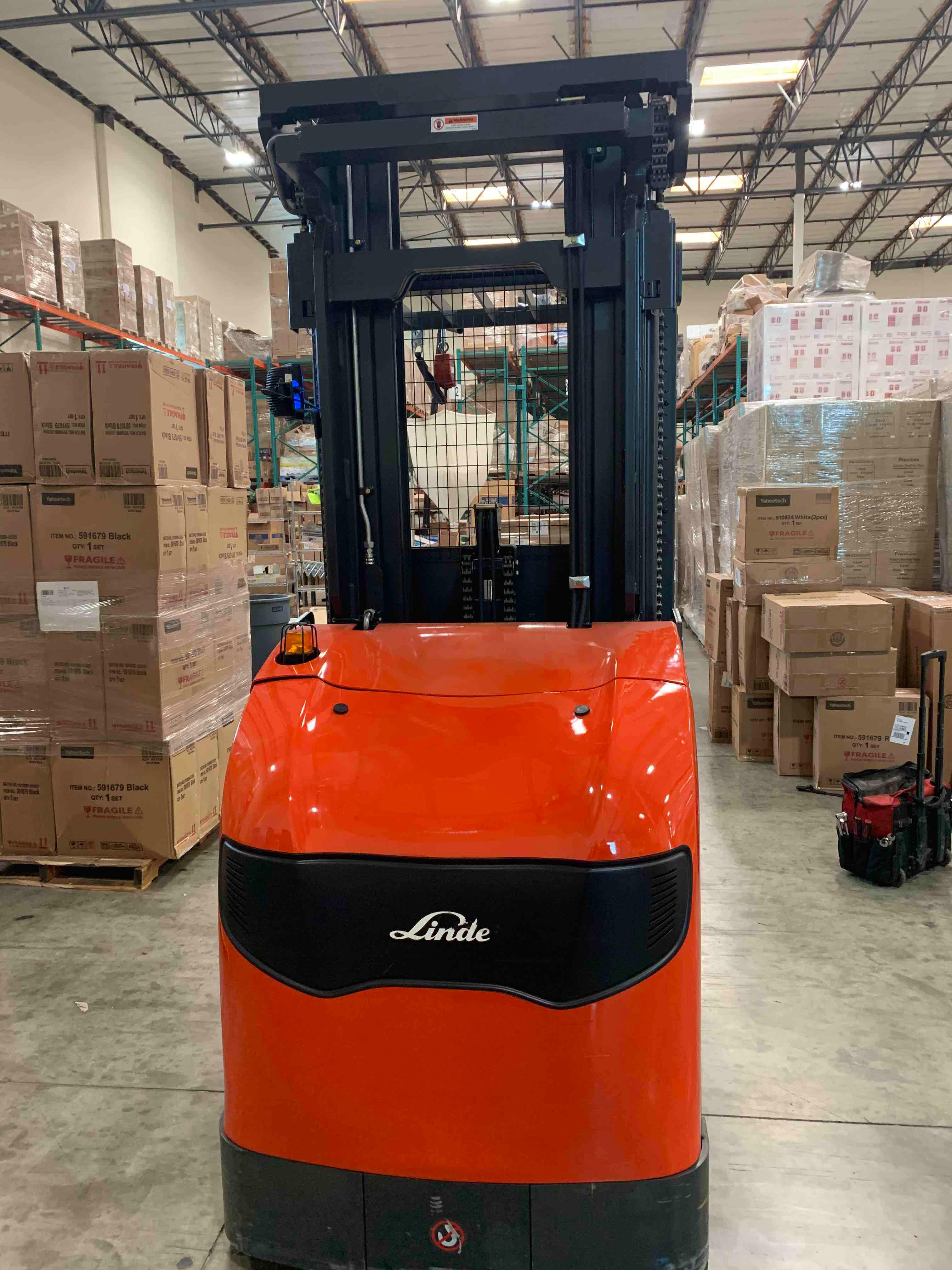 Main Image Used 2021 LINDE V15P_5215 Forklift – Electric Order Picker, 3000 lb Capacity, 107” Mast, 1604 Hours – $42500.00 – Anaheim – View 2