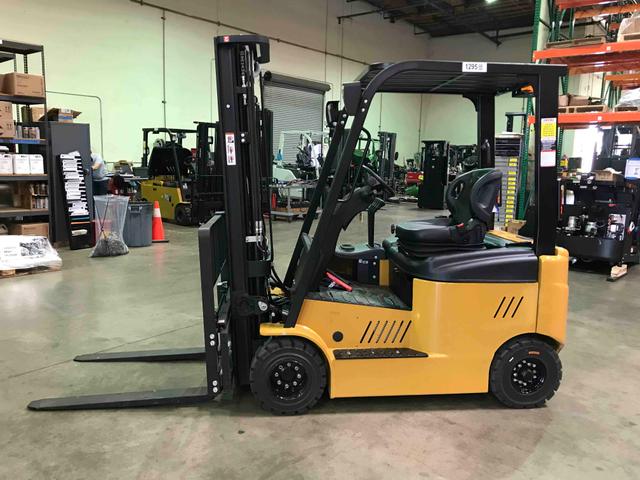 BIG JOE LXE-44 Electric Sit Down 4 Wheel forklift, 4400 capacity, 197 lift height. Serial 2301001295, Year 2021-E.