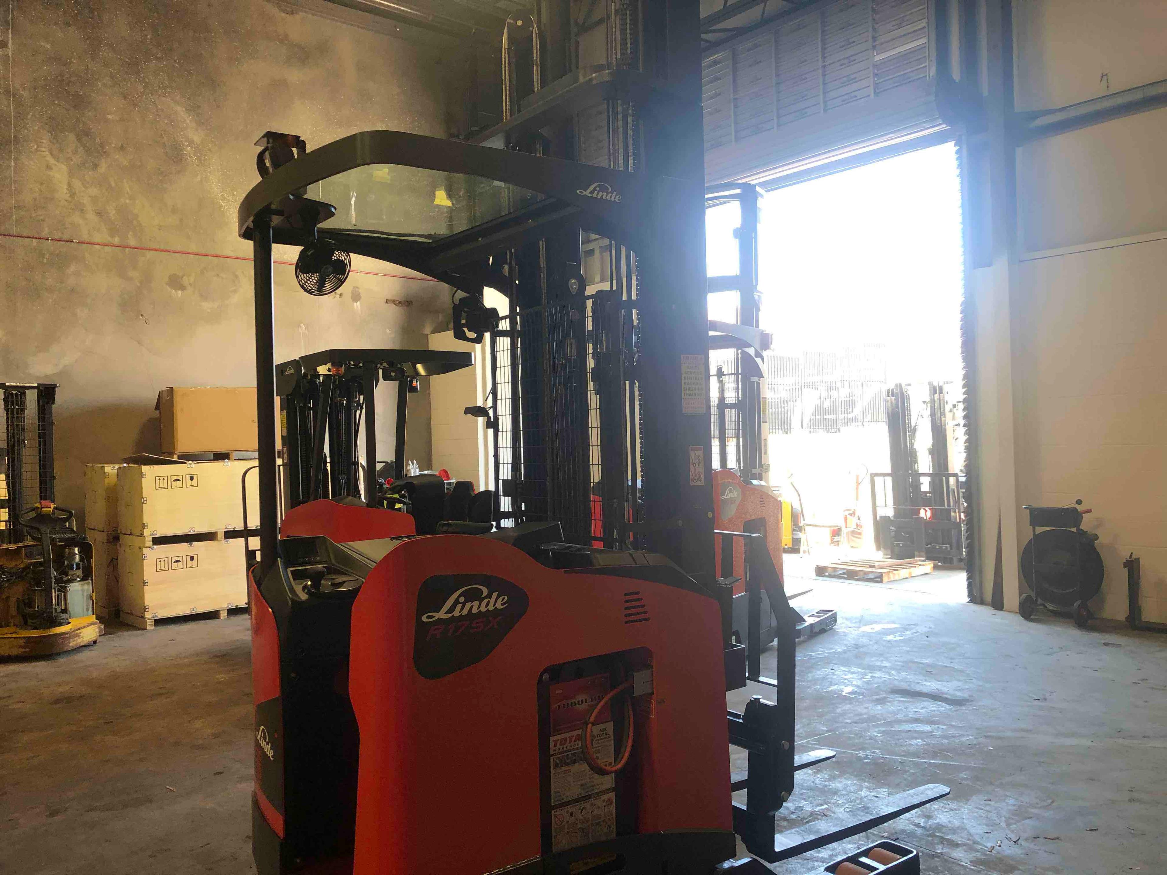 Main Image Used 2021 LINDE R17SX_5195 Forklift – Stand Up Reach, 3500 lb Capacity, 139” Mast, 4132 Hours – $39500.00 – Anaheim – View 3