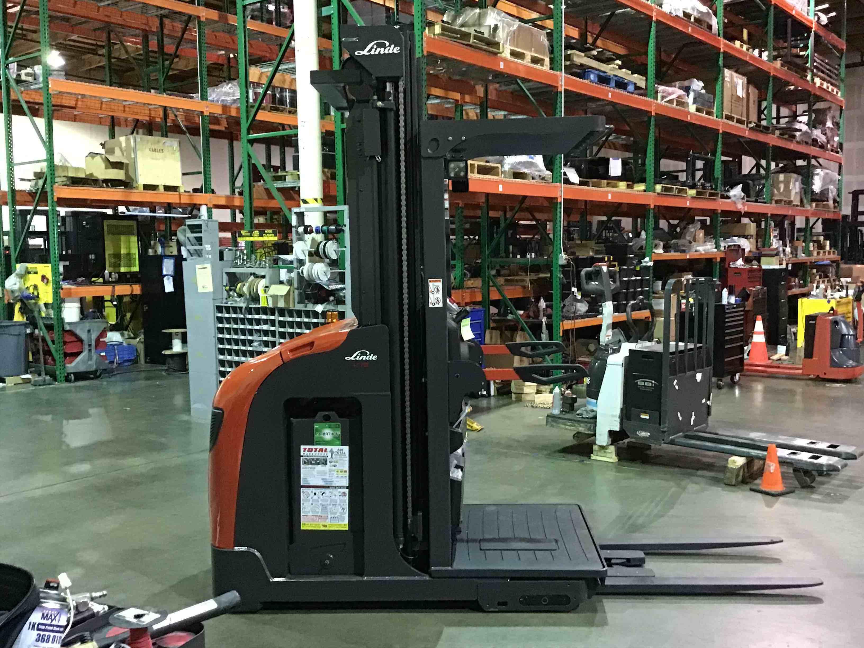 Main Image Used 2021 LINDE V15P_5215-WG Forklift – Electric Order Picker, 3000 lb Capacity, 107” Mast, 3042.1 Hours – $42500.00 – Anaheim – View 3
