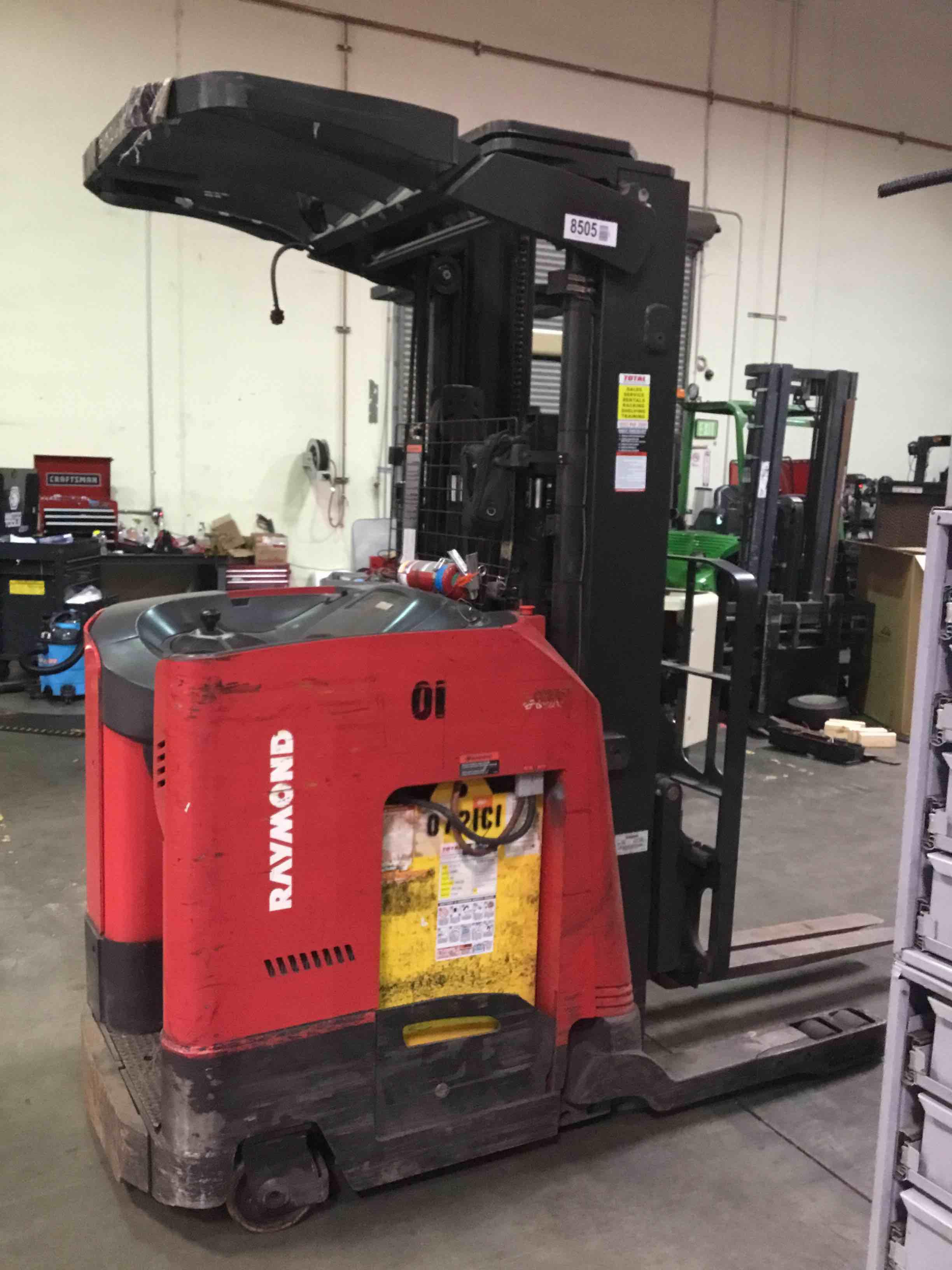 Main Image Used 2015 RAYMOND 750-DR32TT Forklift – Stand Up Double Reach, 3200 lb Capacity, 95” Mast, 15661 Hours – $24250.00 – Anaheim – View 3