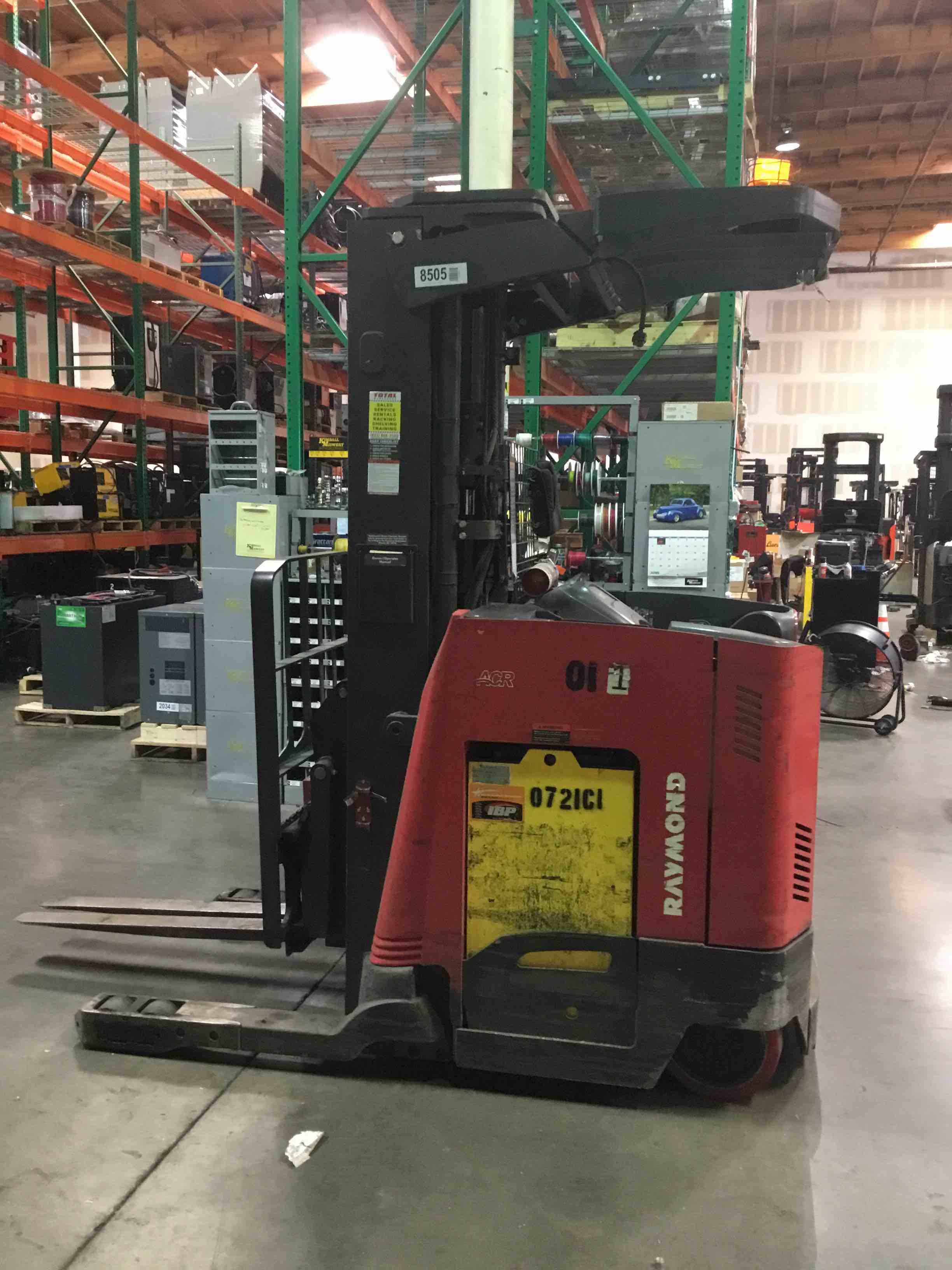 Main Image Used 2015 RAYMOND 750-DR32TT Forklift – Stand Up Double Reach, 3200 lb Capacity, 95” Mast, 15661 Hours – $24250.00 – Anaheim – View 4