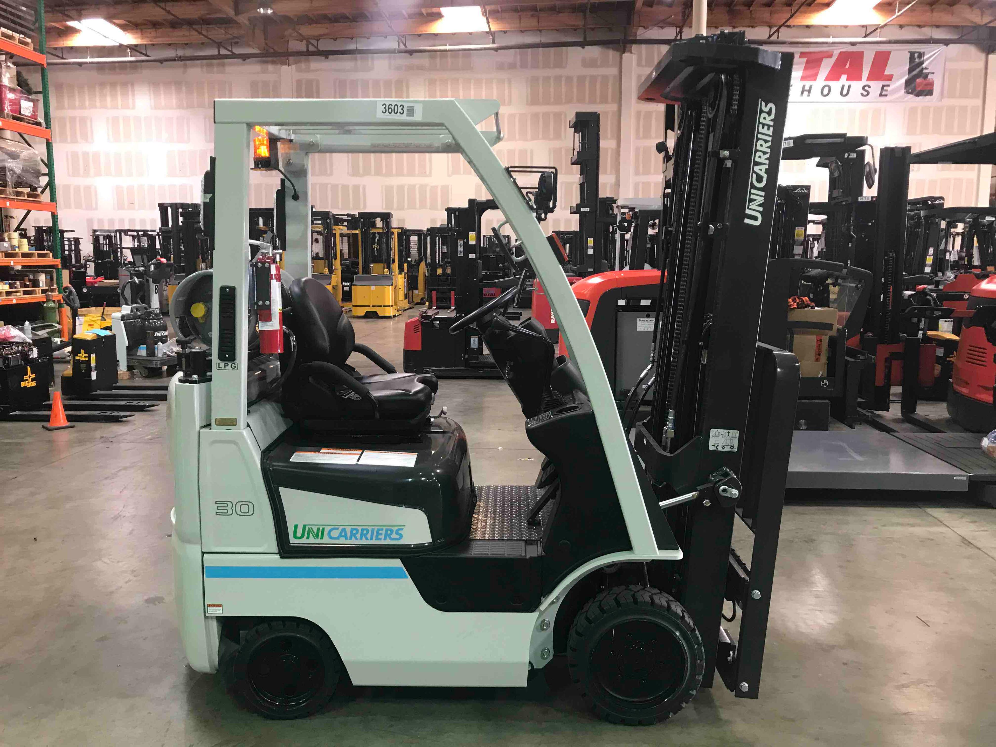 Main Image Used 2021 NISSAN CF30LP Forklift – LPG Cushion, 3000 lb Capacity, 88” Mast, 5128 Hours – $21800.00 – Anaheim – View 2