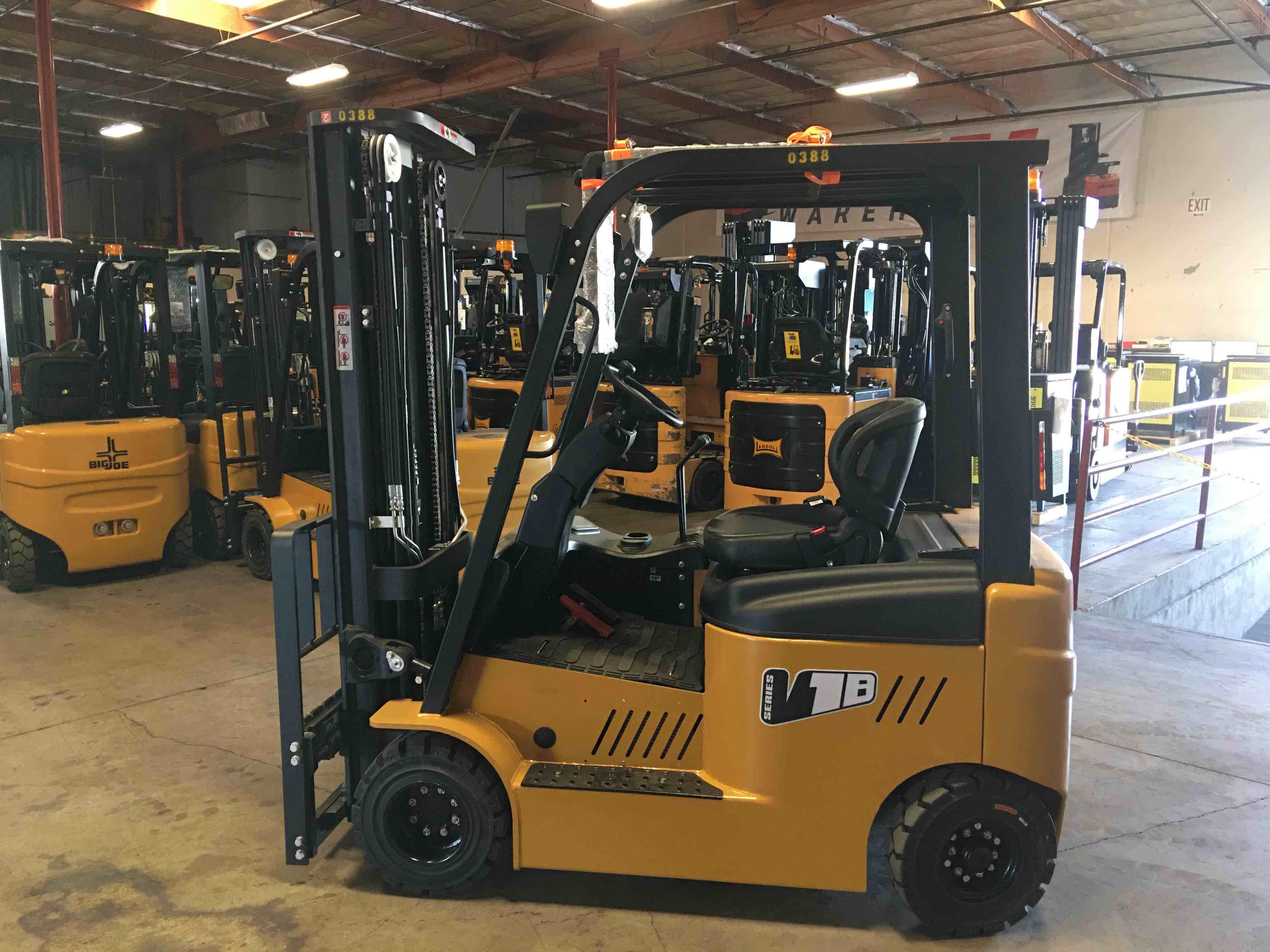 Main Image Used 2019 BIG JOE LXE-44 Forklift – Electric Sit Down 4 Wheel, 4400 lb Capacity, 86” Mast, 2733 Hours – $16500.00 – Anaheim – View 1