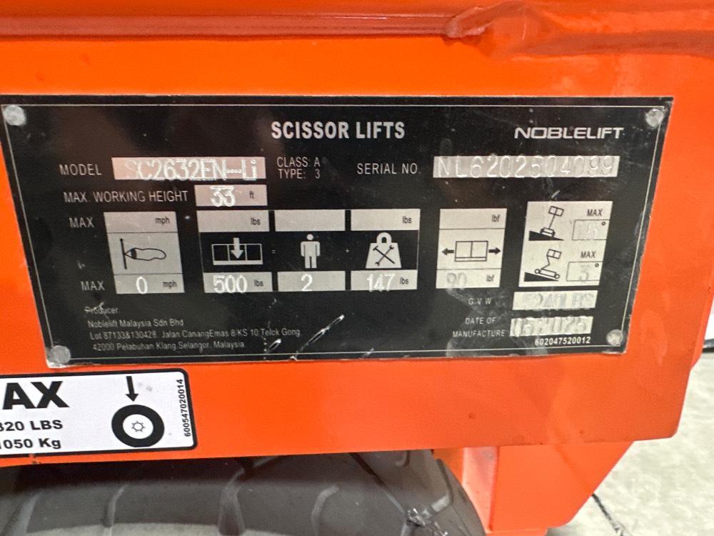 Main Image Noblelift SC2632-LI Scissor Lift, photo 4 of 4