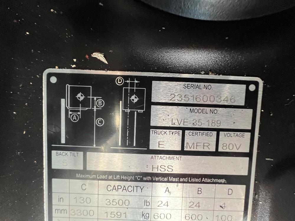 Main Image Big Joe LVE-35_80V Electric Sit Down 3 Wheel, photo 2 of 2